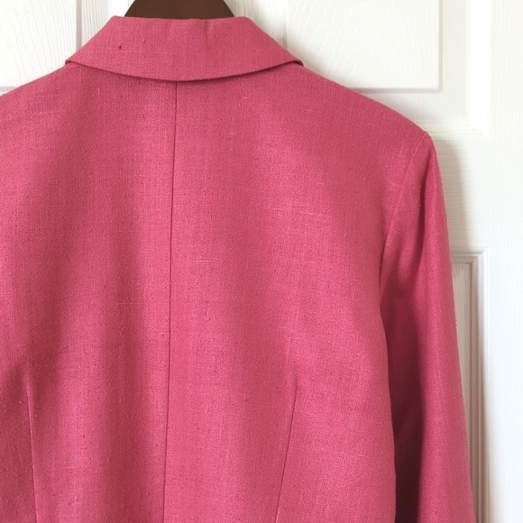 Dana Buchman 90's Vintage Lightweight Linen Collared Button Up Shacket Pink 10 - Picture 14 of 14